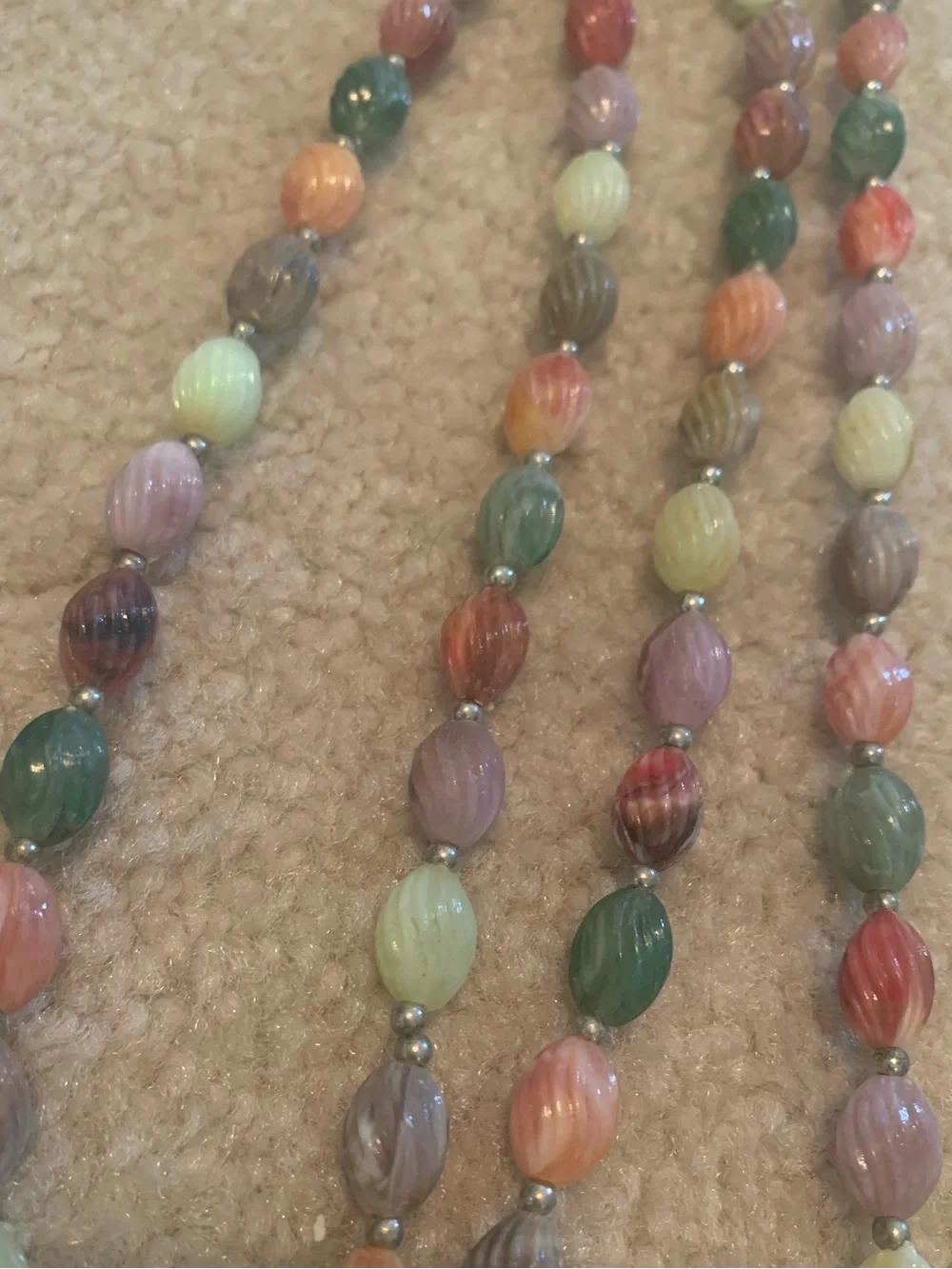 Lot of 5 Vintage Beaded Necklaces Artsy Boho Plastic Gemstone Fashion Jewelry